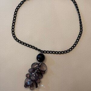 Choker Necklace - Chain Link with Translucent Pendants